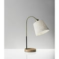 thumbnail image 4 of Antique Brass And Black Metal Desk Lamp With USB Charging Station Wood Base, 4 of 4