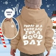 thumbnail image 2 of Little Girls Hoodies Sweatshirts Winter Warm Printed Pullover Long Sleeve Hooded Pocket Sweatshirt Kids Clothing Khaki Size 6-7T, 2 of 5
