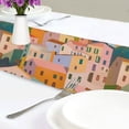 thumbnail image 4 of Yayeee Table Runner 70 inches Long Home Kitchen Dinning Party Decoration, Orange Cityscape Painting, 4 of 7