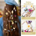 thumbnail image 3 of KAKOWELY Diadema con borlas de margaritas, diadema de flores, corona floral, tocado bohemio de flores de mariposa, 3 of 4