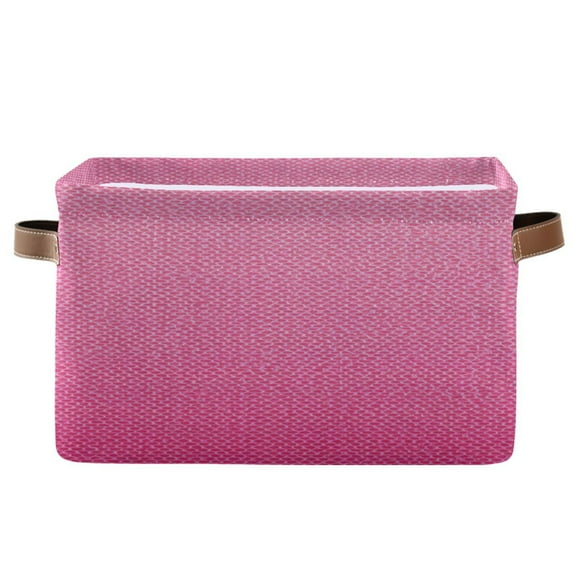 Gradient Pink Fabric Texture Square Storage Bins with Handles Collapsible Containing Box 1 Pack