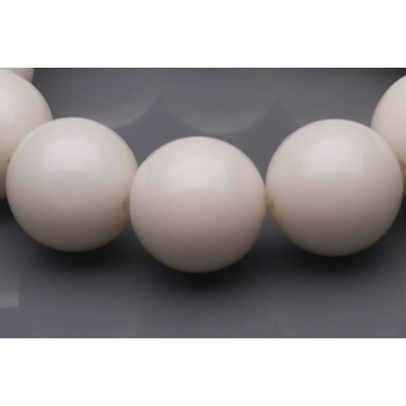 - Round - Shaped White Agate Beads Semi Precious Gemstones Size: 15x15mm Crystal Energy Stone Healing Power for Jewelry Making