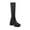 Black Knee High Boots, variant on hopeusnice Women's Knee High Boots Platform Chunky Heel Square Toe Ankle Boots Fashion Leather Boots Fall Winter Shoes Black 35