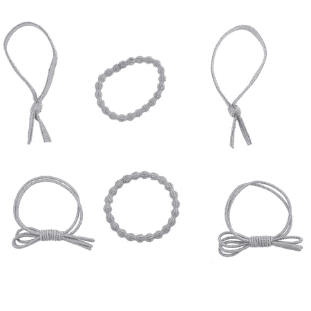 Lux Accessories Lux Accessories Assorted Metallic Silver Elastic