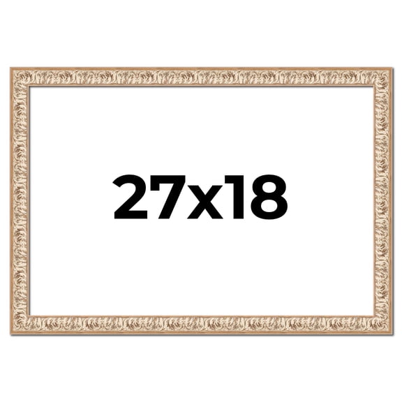 27x18 Frame White Real Wood Picture Frame Width 1.5 inches | Interior Frame Depth 0.5 inches |