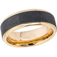 thumbnail image 2 of Tungsten Rings for Men Wedding Bands for Him Womens Wedding Bands for Her 8mm Sandblasted Finish Center Stepped Edge Rose Gold, 2 of 5