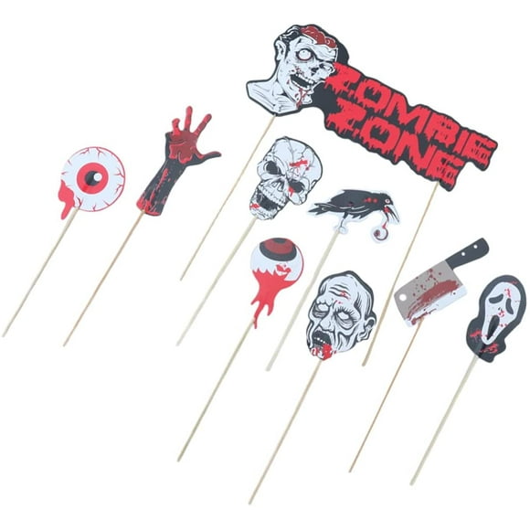 9pcs Halloween Cupcake Toppers Cupcake Picks Halloween Witch Ghost Zombie Zone Cake Toppers Dessert Topper Cupcake Decorations for Halloween Birthday Party