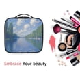 thumbnail image 6 of FORMRS Travel Makeup Bag Large Capacity Train Case Cosmetic Organizer with Adjustable Dividers, Blue Sky and River, 6 of 8