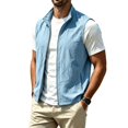 thumbnail image 2 of Maqroz Mens Vests Outerwear Lightweight Sleeveless Jackets Stand Collar Full Zip Windbreaker Casual Golf Waistcoat for Spring Travel and Outdoor Activities, 2 of 8