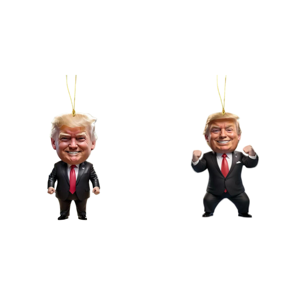 Patriótico Donald Trump 2024 Adorno Navideño Acrílico Dibujos Animados (A)