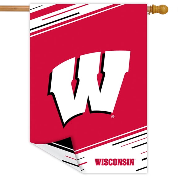 Briarwood Lane University of Wisconsin NCAA Licensed Double-Sided House Flag