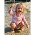 thumbnail image 6 of BemeyourBBs Toddler Baby Girls Dinosaur Swimsuit Infant Bathing Suit One Piece Rash Guard Cartoon Print Ruffles Hem Long Sleeve Zipper Ruffle Summer Beachwear, 6 of 9