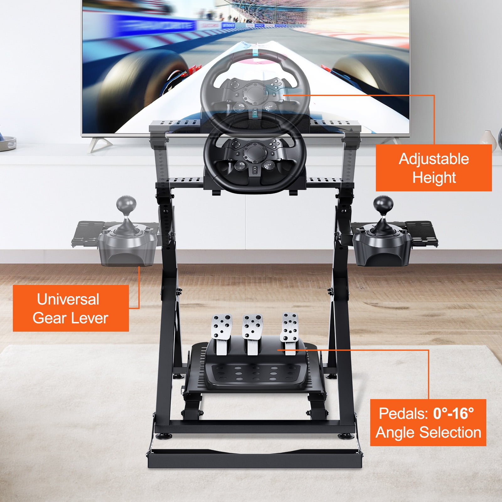 VEVOR Racing Steering Wheel Stand Height Adjustable Portable Fit for Mainstream Brands