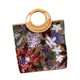 thumbnail image 2 of Bolso de mano para mujer tejido a mano, moderno bolso de playa con diseño floral para fiestas, trabajo y desplazamientos Púrpura, 2 of 9