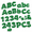 Green, variant on Sliver 4 Inch Glitter Cardboard Letters Numbers and Punctuation Craft Set with Glue Dots