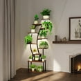 thumbnail image 3 of Display Shelves Plant Stand Indoor with Grow Lights, 9 Tiered Indoor Plant Stand, 63" Metal Plant Shelf, Tall Plant Stands Indoor Multiple Stands for Living Room, Patio,Wooden Display Shelves, 3 of 9
