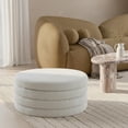 thumbnail image 2 of Meridian Furniture Aphia Cream Boucle Fabric Coffee Table with Deep Channel Tufting, Cream, 2 of 4