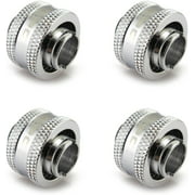 XSPC G1/4" to 7/16" ID, 5/8" OD Compression Fitting V2 for Soft Tubing, Chrome, 4-Pack