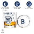 thumbnail image 3 of Butler University Whiskey Glass Set 10oz (2 Low Ball Glasses) - Contains Full Color Butler Blue Logo & Campus Map - Butler Bulldogs Glassware Gift Idea for College Grads & Alumni - Butler Decor, 3 of 6