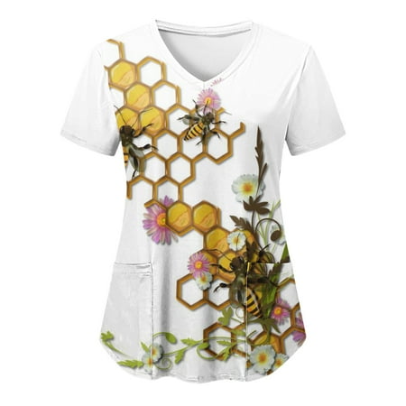 

Luiyenes V Neck T Shirts for Women V-Neck V Neck Scrub Top