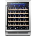 thumbnail image 3 of Yeego 24" Wine Refrigerator Cooler, 47 Bottle Wine Fridge Built-in or Freestanding,Under Counter Compressor Fridge with Glass Door for Home, 3 of 12