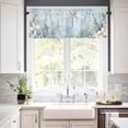 thumbnail image 3 of Ocean Starfish Anchor Kitchen Curtains and Valances Set, Retro Coral Flower Blue Theme Rod Pocket Window Valance 18 Inch Window Curtain Panels for Living Room Bedroom Laundry, 27.5x24in, 3 Pieces, 3 of 7