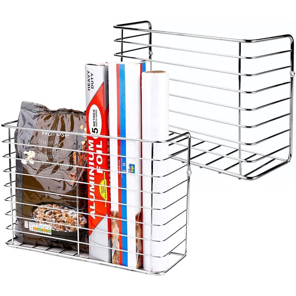 2 Pack Kitchen Wrap Organizer Rack, 11.7*4.1*8.2 inch Door