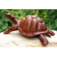 thumbnail image 4 of 12" Turtle Statue Hand Carved Sculpture Wood Home Decor Accent Figurine Handcrafted Handmade Seaside Tropical Nautical Coastal, 4 of 6