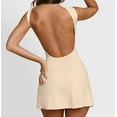 thumbnail image 6 of Women'S Summer Sleeveless Boat Neck Mini Dress Slim Fit Party Club Bodycon Dresses Apricot S, 6 of 7