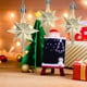 thumbnail image 4 of Adornos colgantes de árbol de Navidad en forma de estrella de ocho puntas - Champán, 4 of 6