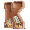 thumbnail image 1 of Ubeesize Hucha de Madera Extra Grande de 12 Pulgadas, Hucha con Letras para niños y niñas, Hucha de Dinero para niños, Navidad, cumpleaños, Regalo para niños y decoración de Oficina en el hogar (K), 1 of 1