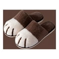 thumbnail image 4 of Anuirheih Slippers for Women Indoor Outdoor Plush Warm House Slippers Soft Soled Bedroom Non-Slip Shoes Couple Winter(Coffee), 4 of 5