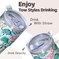 thumbnail image 4 of 20OZ Flamingo Stainless Steel Tumbler with Handle Insulated Coffee Mug Cup BPA Free Portable Sweat Resistant Ideal for Commute Travel Gifts for Women Girls on Birthday Christmas Summer, 4 of 6