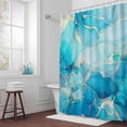 thumbnail image 5 of Ombre Blue Marble Texture Fabric Shower Curtain Watercolor Modern Art Washable Shower Curtains for Bathroom, Waterproof Bath Curtain with Hooks Home Decor 36x72in, 5 of 8