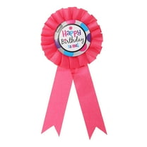 Uxcell Birthday Award Ribbon, 6" Award Ribbon Brooch Birthday Badge Ribbon Celebration Accessory, Rose Red