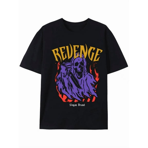 Revenge Ghost Flame Graphic Tee - Slogan Brand