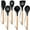 Multicolor, variant on Kitchen Utensils Set of 6, VeSteel Silicone Cooking Utensils with Wooden Handle, Non-Stick Cookware & Heat Resistant, Includes Spatula/Ladle/Slotted Turner/Serving Spoon/Spaghetti Server(Black)