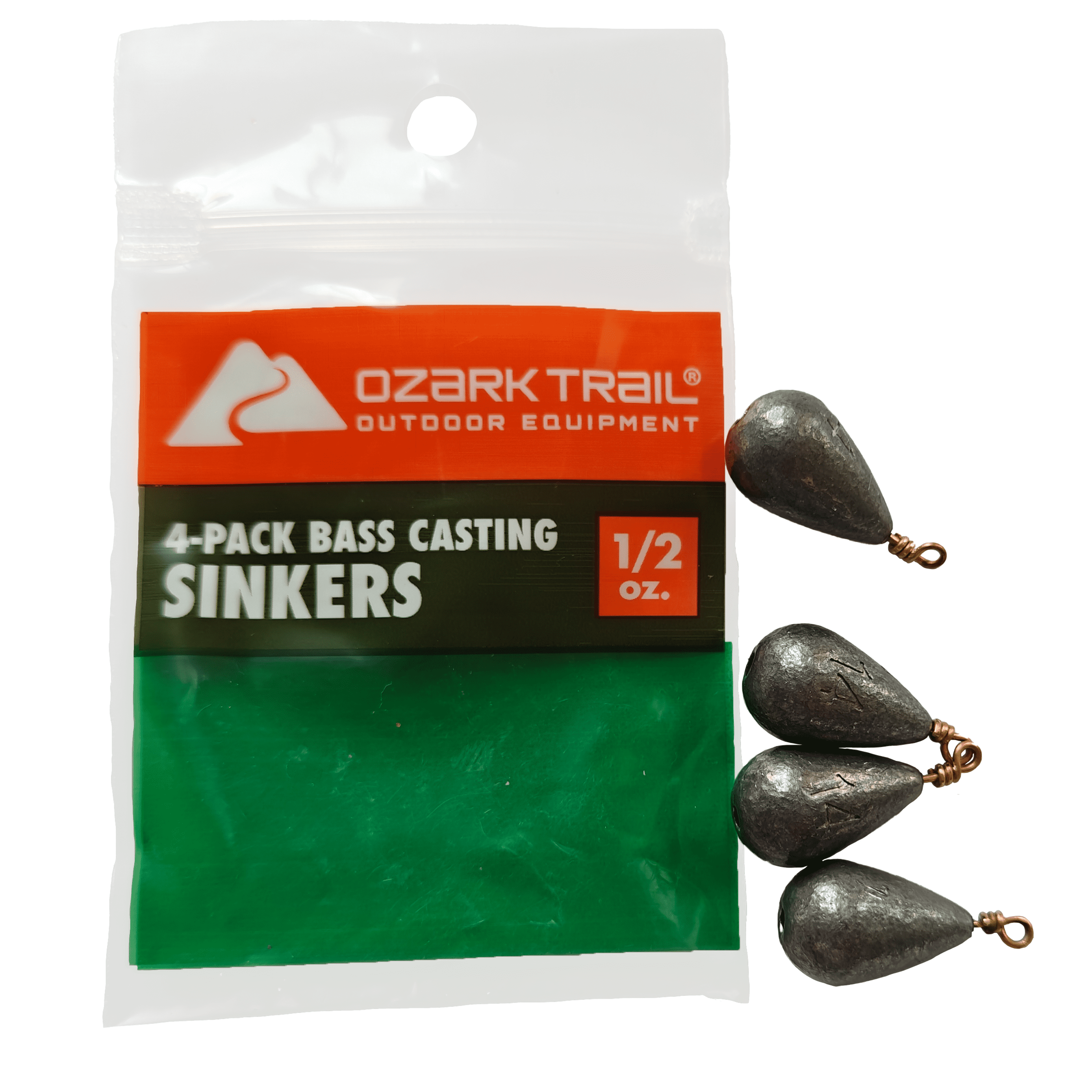 Ozark Trail Bass Cast 1/2oz, Fishing Weights, Product Size 2.6x1.2cm