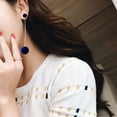 thumbnail image 6 of UKCOCO Exaggerated Earrings Fashion Earrings for Women Dark Blue Alloy 1 Pair Dressy Jewelry, 6 of 6