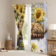 thumbnail image 3 of Manfei Countryside Sunflower Cat Blackout Curtains Set of 2 (38x54 Each), Rustic Life Living Room Curtains, Yellow, 3 of 6
