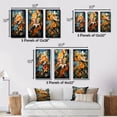 thumbnail image 4 of Designart "Tropical Tangle Orange Blue painting III" Abstract Collages Wall Art Set Of 3 - Multi-Color Collages Gallery Wall Set For Home Decor, 4 of 7