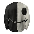 thumbnail image 5 of Fabrcox S-5XL Halloween Shirt for Men Spooky Pumpkin Face Patchwork Crewneck Sweatshirt for Men Funny Fall Waffle Big and Tall Pullover 5XL, 5 of 7