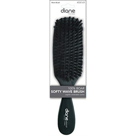 Diane #8169 100% Boar Softy Wave Brush, boar bristles, reinforced bristles, thick hair, long hair, short hair, all hair types, men and women, adults and kids, wood (Best Hairbrush For Long Thick Hair)