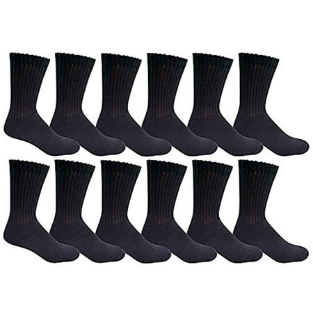 

12 Pairs of Women s Cotton Casual Crew Socks Solid Colors Ladies Athletic (Black Size 9-11)