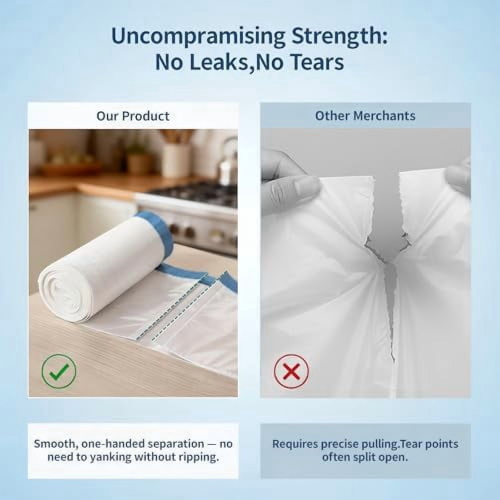 Small rash Bags 5 Gallon wih Drawsring,150 Coun Whie Garbage Bags Unscened,Srong Plasic Wasebaske Can Liners for Home Bahroom Car