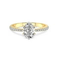 thumbnail image 3 of 3 Carat IGI Certified Oval Shape Lab Grown Diamond Engagement Ring | 14K Yellow Gold |Mereia Secret Halo Lab Diamond Ring | FG-VS1-VS2 Quality Friendly Diamonds, 3 of 5