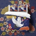 thumbnail image 4 of Crane Funda Nórdica Funda nórdica japonesa, flores de colores Juego de cama Azul, 4 of 9