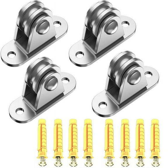 304 Stainless Steel Pulley Block, Small Block Silent Pulley, Material Handling and DIY Kits Moving, 4PCS