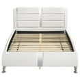 thumbnail image 5 of Jeremine Eastern King Faux Leather Bed, In White For Adults, 5 of 6