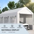 thumbnail image 3 of Outsunny 10’ x 20’ Adjustable Durable White Carport, 3 of 9